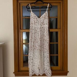 Lulu’s White Lace Spaghetti Strap Dress